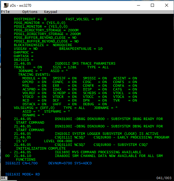 zOS terminal